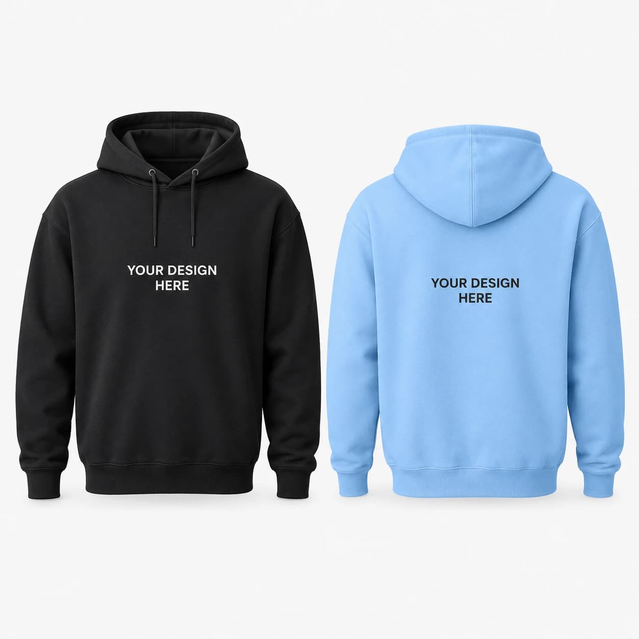 Plain 350GSM Customizable Kangaroo Pocket Hoodie - Unisex - Cotton Blend